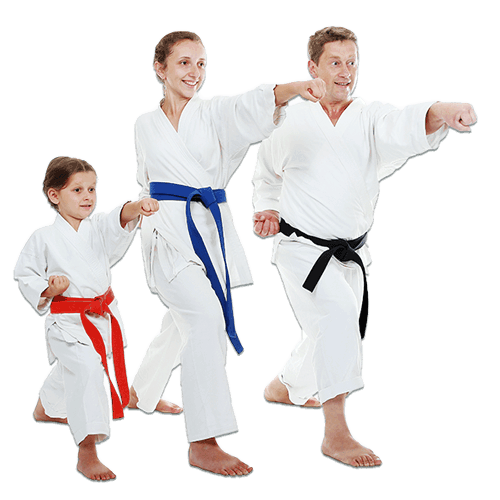 Martial Arts Lessons for Families in Huntington Station NY - Man and Daughters Family Punching Together