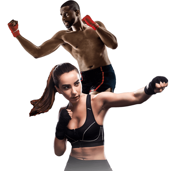 Mixed Martial Arts Lessons for Adults in Huntington Station NY - Man and Woman Punching Hooks